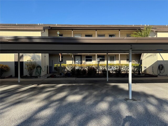 view of covered parking lot