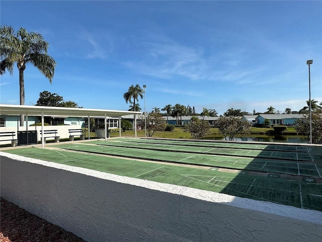 view of community featuring a water view