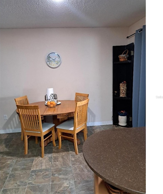 dining room featuring a textured ceiling