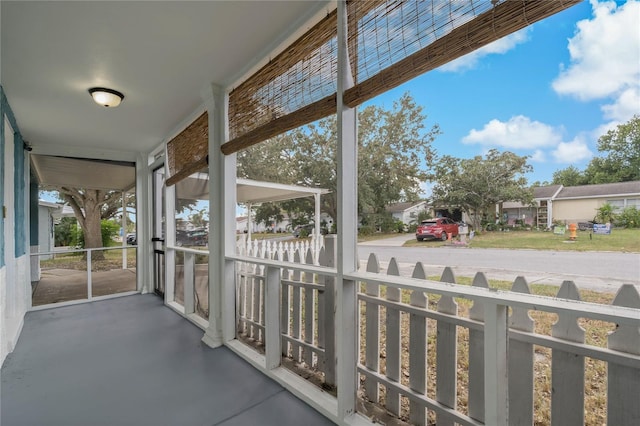 view of unfurnished sunroom