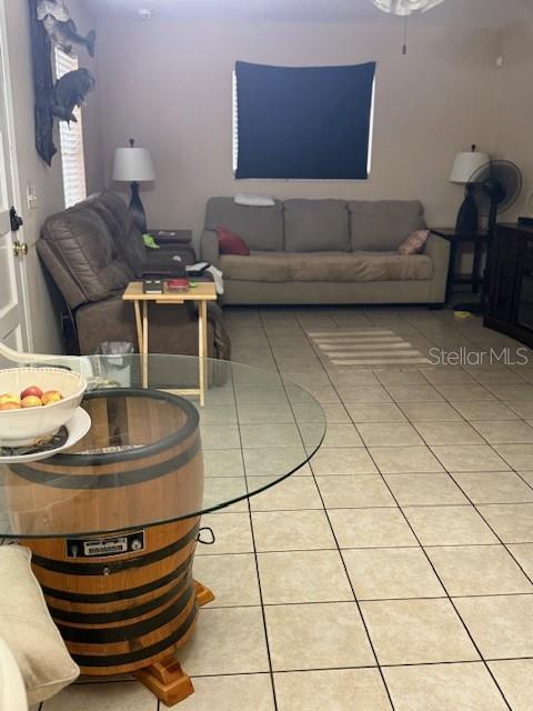 view of tiled living room