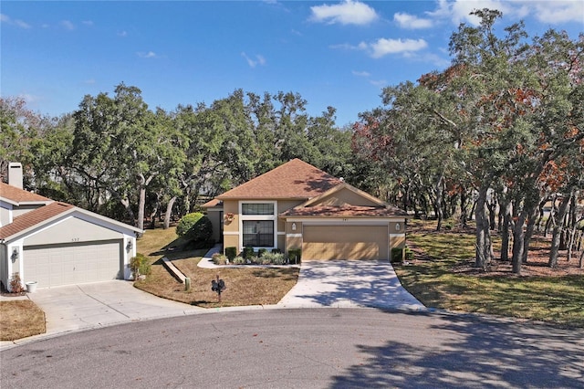 view of front of property featuring a garage