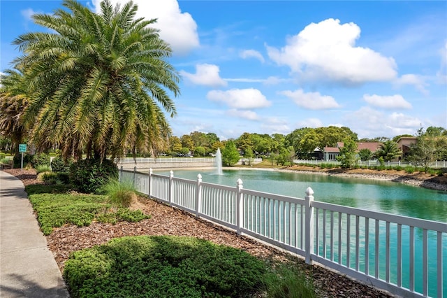 view of property's community with a water view