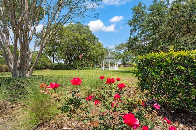 view of yard with a gazebo