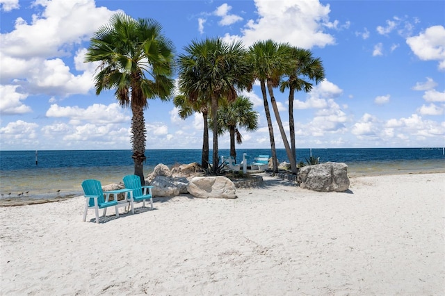 water view with a view of the beach