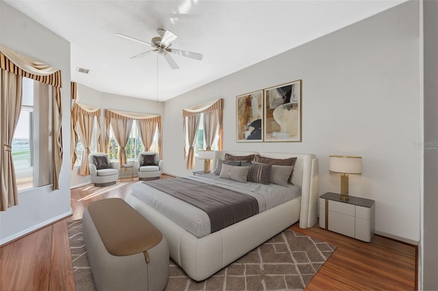 3912 Rudder Way, New Port Richey, FL 34652 - bedroom featuring wood finished floors and ceiling fan