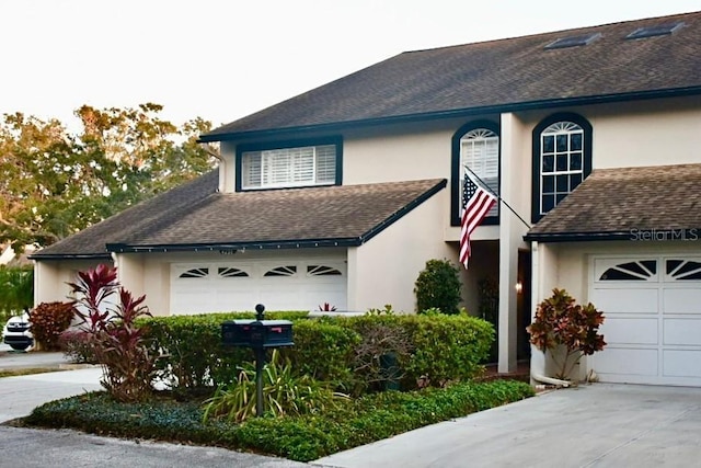 view of front of home with a garage