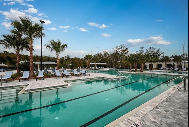 view of pool featuring a patio area