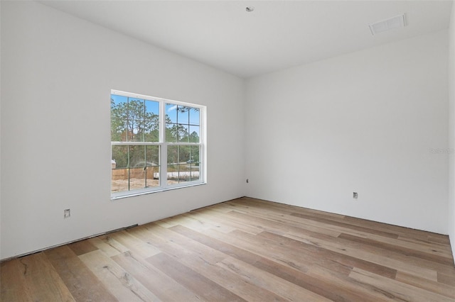 empty room featuring light wood-type flooring