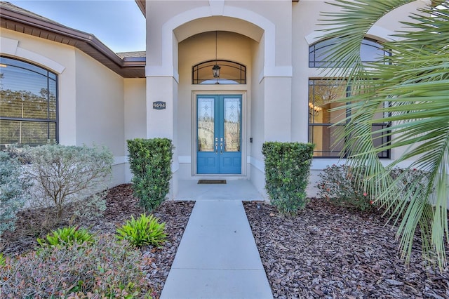 doorway to property with french doors