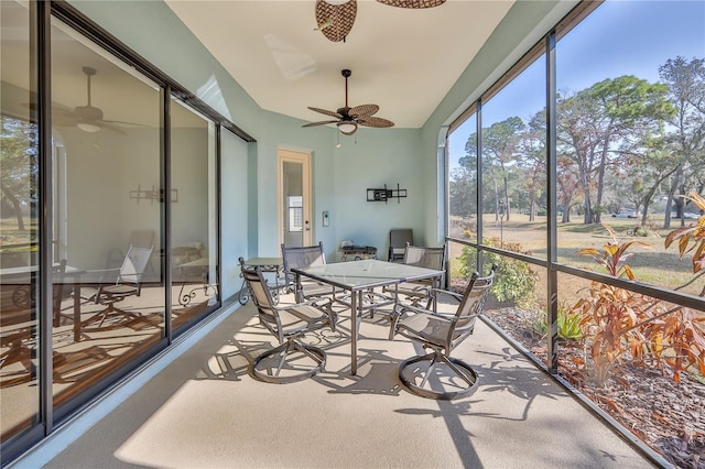 sunroom with plenty of natural light