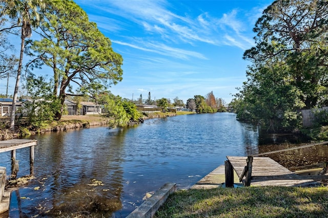 view of water feature featuring a boat dock