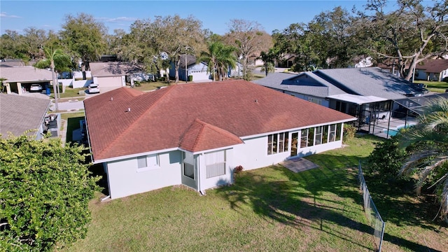 aerial view with a residential view