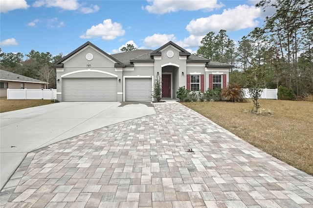 view of front facade with a garage