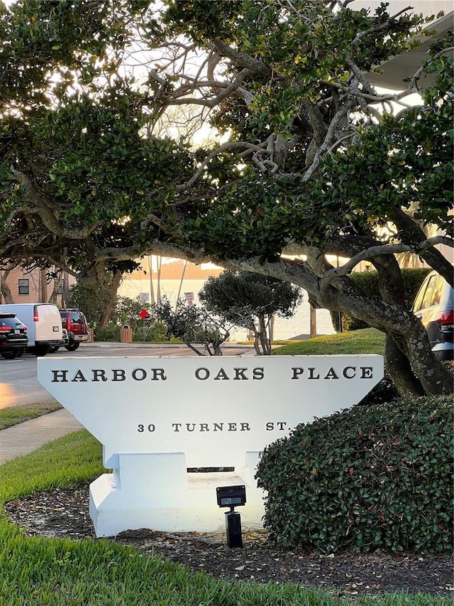 view of community sign