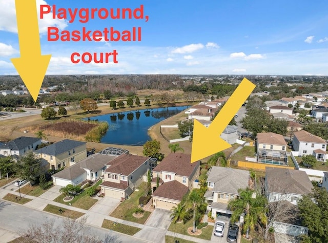 18819 Sunterra Dr, Land O Lakes, FL 34638 - aerial perspective of suburban area featuring a nearby body of water