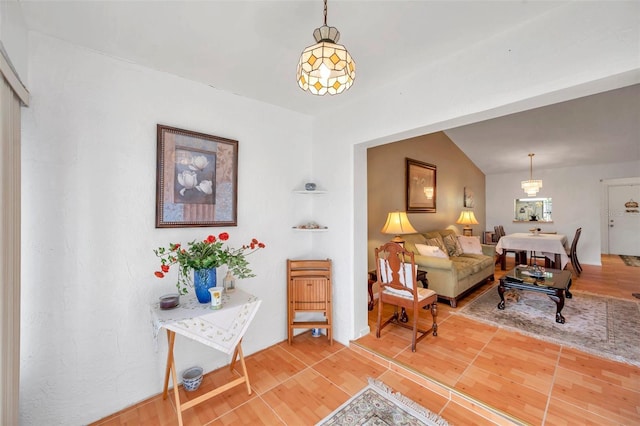 living room with hardwood / wood-style flooring