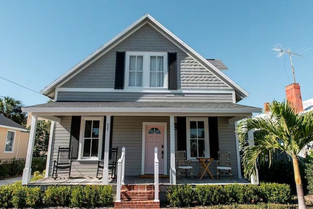 view of front of home with covered porch