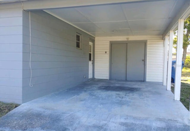 view of patio with a carport