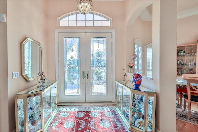 entrance foyer with french doors