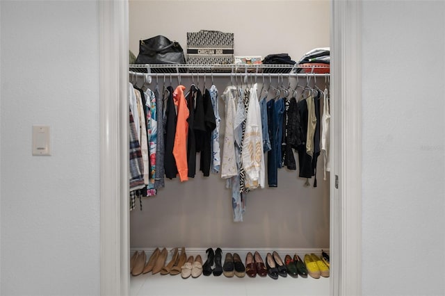 view of walk in closet