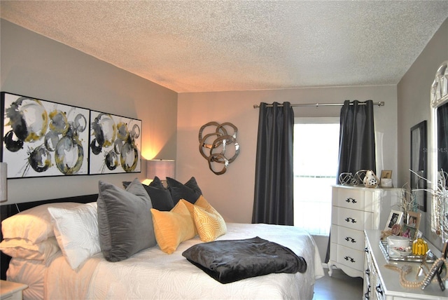 bedroom with a textured ceiling