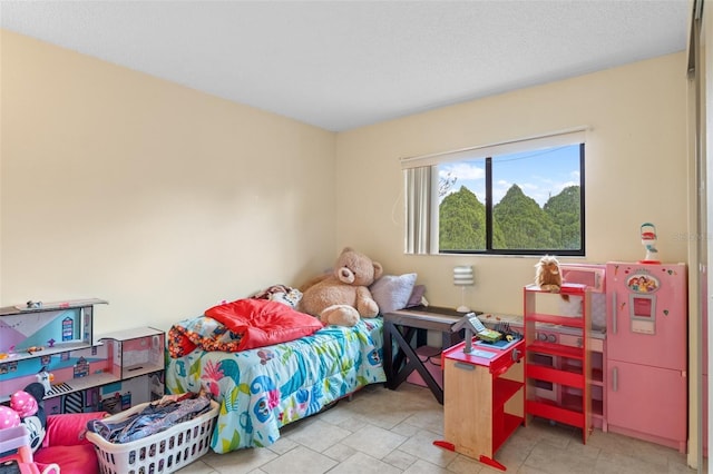 bedroom with a textured ceiling