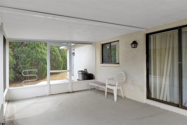 view of unfurnished sunroom