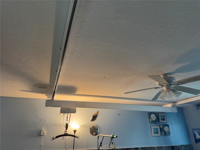 interior details featuring ceiling fan