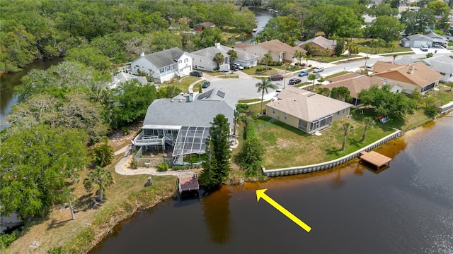 5771 Catskill Rd, Holiday, FL 34690 - birds eye view of property with a residential view and a water view