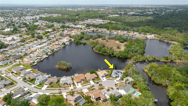 5771 Catskill Rd, Holiday, FL 34690 - birds eye view of property with a residential view and a water view