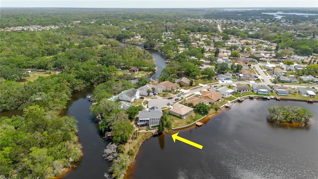 5771 Catskill Rd, Holiday, FL 34690 - aerial view featuring a water view, a view of trees, and a residential view
