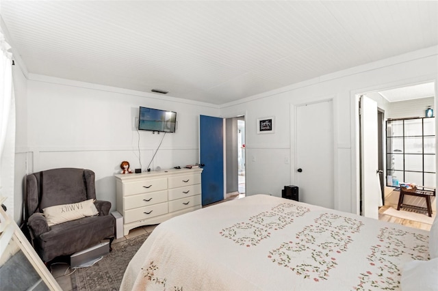 bedroom with visible vents