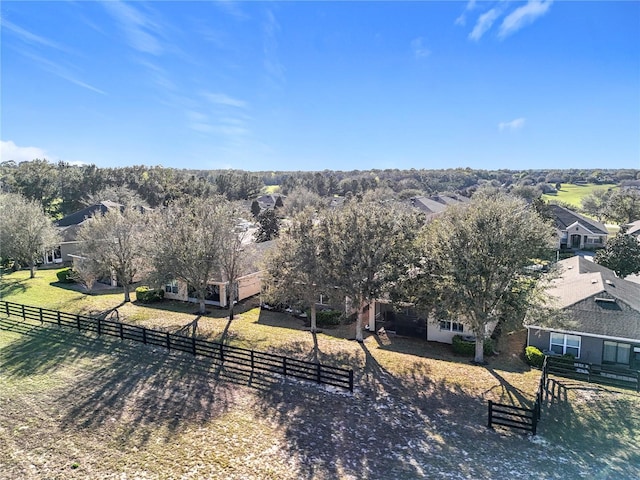 drone / aerial view with a rural view