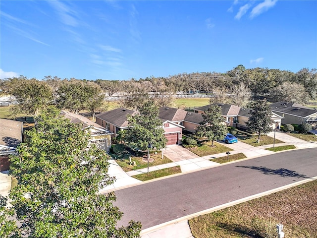 aerial view with a residential view