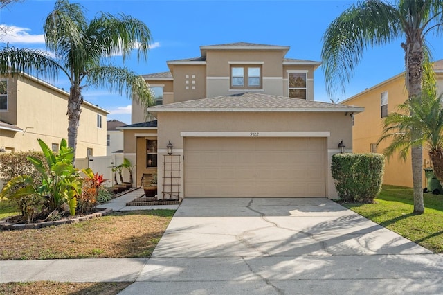 view of front of house with a garage