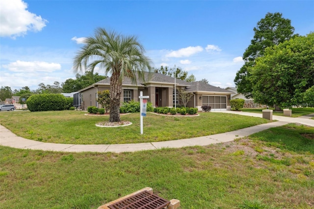 6112 Kinlock Ave, Spring Hill, FL 34608 - ranch-style home with a front lawn, a garage, and concrete driveway