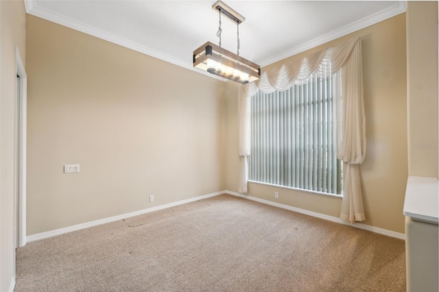 6112 Kinlock Ave, Spring Hill, FL 34608 - unfurnished dining area with ornamental molding, carpet, and baseboards