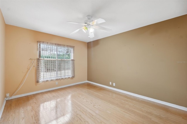 6112 Kinlock Ave, Spring Hill, FL 34608 - spare room featuring baseboards, ceiling fan, and light wood-style flooring