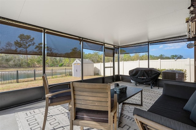 view of sunroom