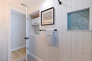 bathroom featuring hardwood / wood-style floors