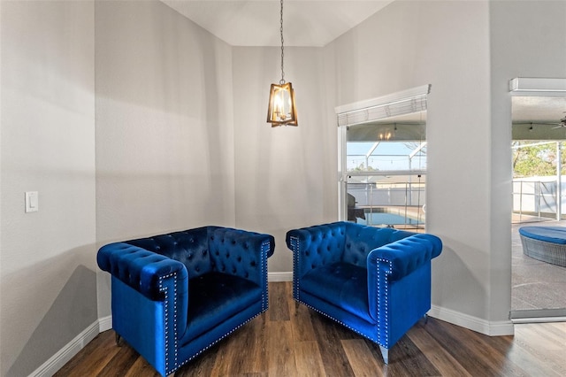 sitting room featuring hardwood / wood-style floors