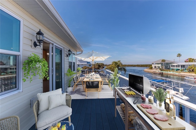 deck with an outdoor hangout area