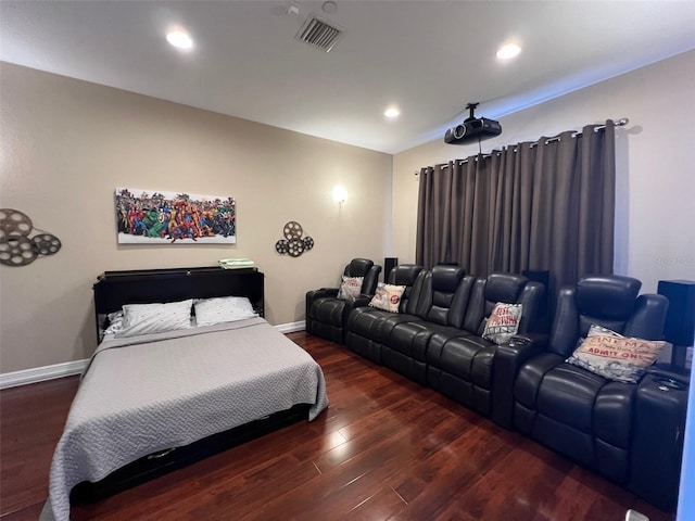 bedroom featuring dark hardwood / wood-style floors