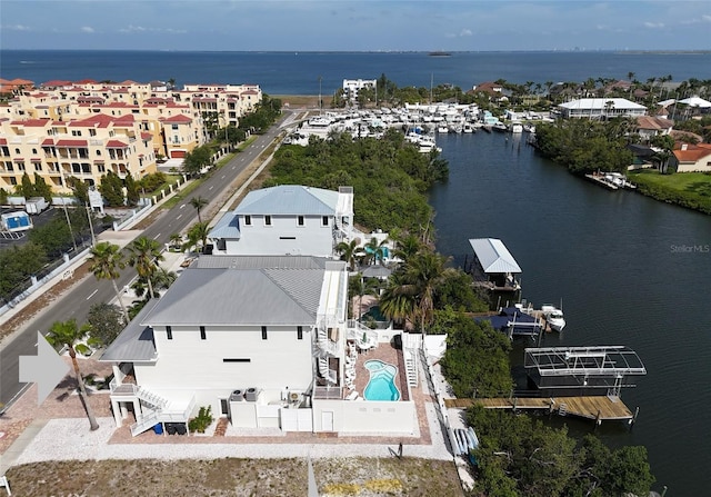 1421 Apollo Beach Blvd, Apollo Beach, FL 33572 - birds eye view of property featuring a water view