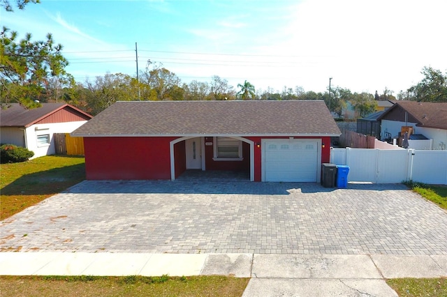 ranch-style house with a garage