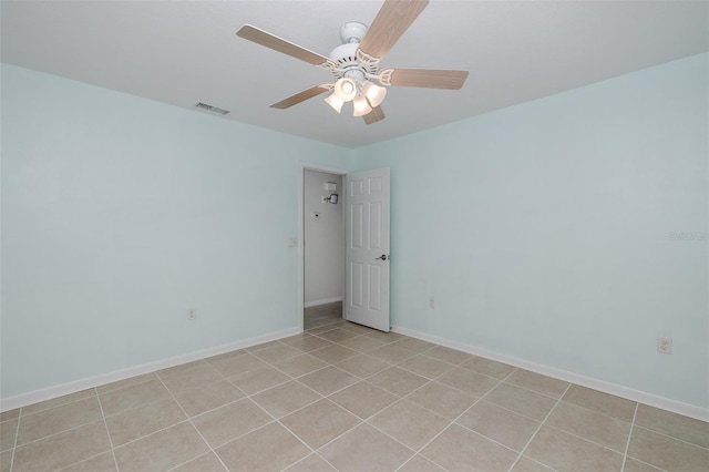 spare room featuring ceiling fan