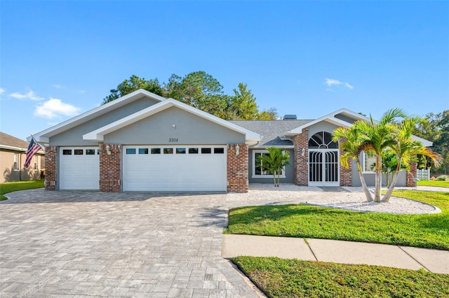 single story home with a garage