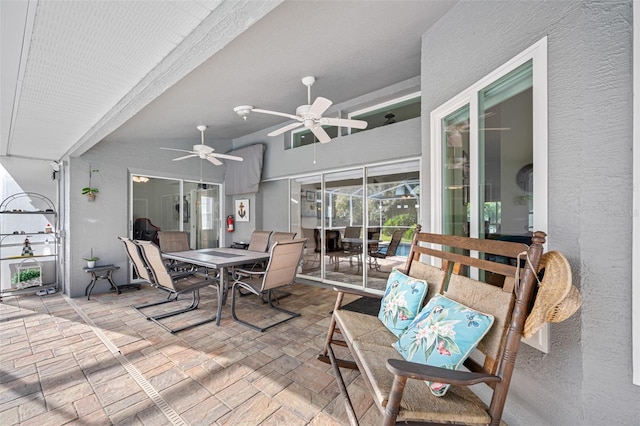 view of patio / terrace with ceiling fan