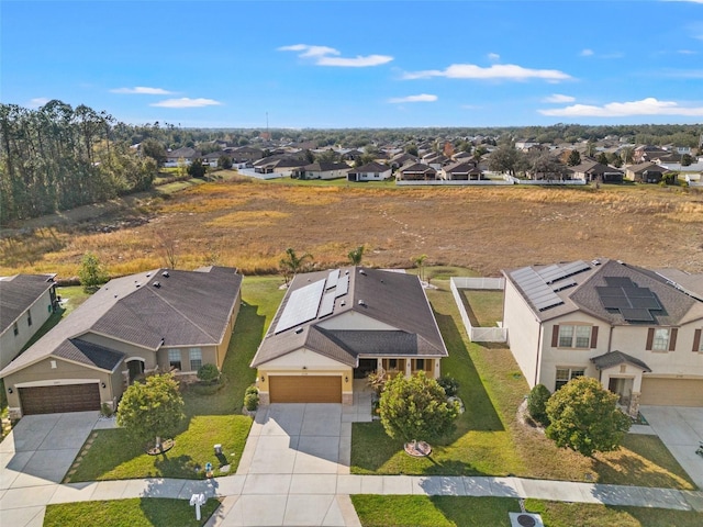 drone / aerial view with a residential view